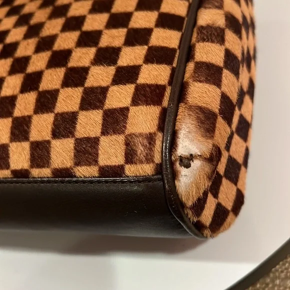 Louis Vuitton LV Damier Sauvage Pony Hair Handbag w COA - edge and corner wear - Picture 13 of 17